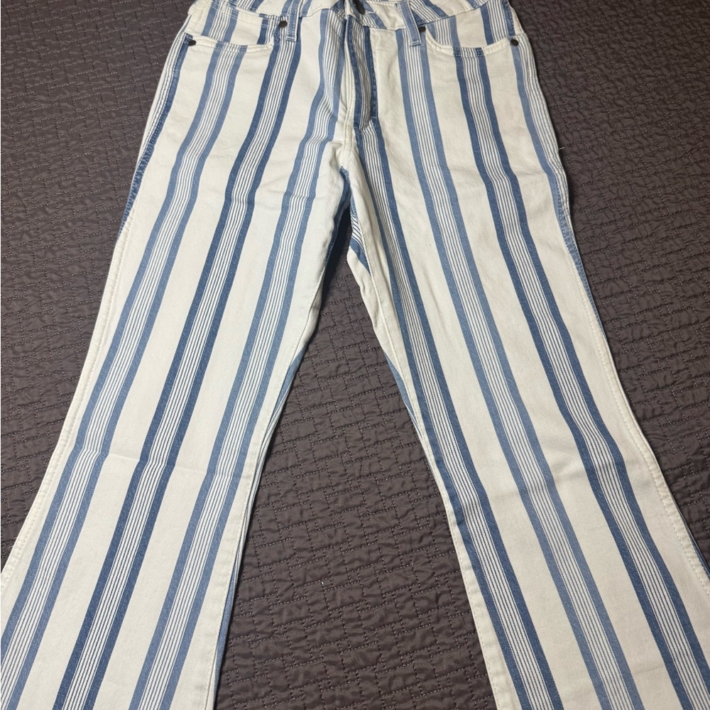 Wrangler Retro Blue and White Striped Jeans